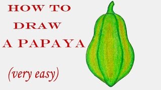 How to draw Papaya step by step very easy  art video [upl. by Anoyi953]