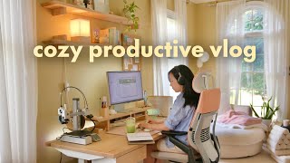 Cozy Productive Vlog 🍵 creative diaries designing lamps desk reset small business life gaming [upl. by Akirdnas]