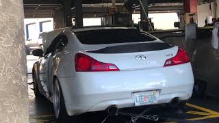 G37 shoots FLAMES on the dyno [upl. by Nwadal]