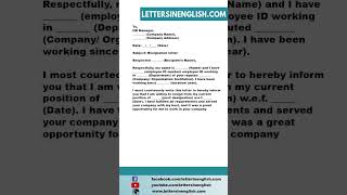 Company Employee Resignation Letter Format [upl. by Gairc]