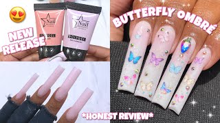 Nail Reserve just launch NEW Polygels 😍👀  Butterfly Airbrushed Ombré Nail Art 🦋 [upl. by Ecnar]