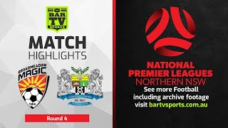 Broadmeadow Magic v Cooks Hill United  Round 4 Highlights  NPL Northern Football 2022 [upl. by Anilev]