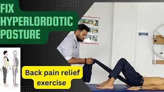 Back pain relief exercise Fix Hyperlordotic posture [upl. by Odelia]