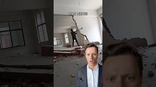 Man Hammers Full Wall Chunk  Man News via hergun1insaatig waitforend demolition construction [upl. by Kremer]