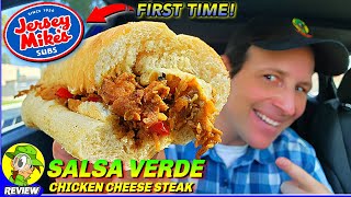 Jersey Mikes® Salsa Verde Chicken Cheese Steak Review 🐔🧀🥩 First Time Trying 🤩 Peep THIS Out 🕵️‍♂️ [upl. by Helm522]