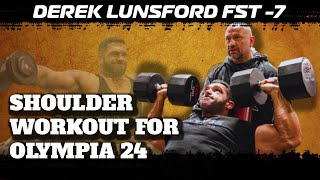 Derek Lunsford FST 7 Shoulders workout  FST 7  Hany Rambod [upl. by Etteuqaj]