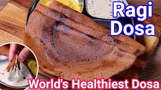 Healthy Ragi Dosa  New Authentic Way of Making Millet Dosa  Finger Millet Dosa  Weight Loss Dosa [upl. by Nesyaj]