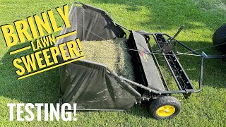 Brinly Lawn Sweeper With Dethatcher How Does This Thing Perform On Stones Branches And Grass [upl. by Ttezil569]