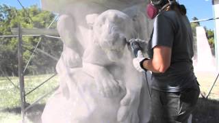 carving limestone with an angle grinder [upl. by Casteel]