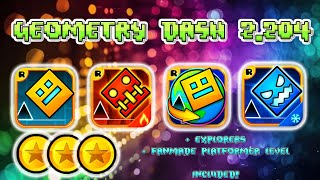 Geometry Dash 2204  ALL LEVELS  COINS LOCATIONS  ClassicPlatformer  Meltdown  World  SubZero [upl. by Assele]