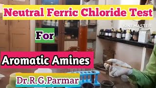 Neutral Ferric Chloride test for BaseAromatic Amines Aniline ptoludine DPA [upl. by Dlareg]