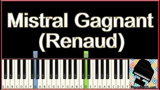 🎹 Mistral gagnant Renaud Tutoriel de Piano Niveau FIN DÉBUTANT [upl. by Tuneberg]