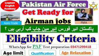 PAF new jobs Pakistan air force airman jobs new jobs in PAF aerotrade jobs in PAF female jobs in PAF [upl. by Sakovich521]