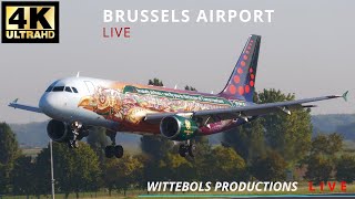 🔴LIVE 4K Crosswind Plane Spotting At Brussels International Airport EBBR  20092023 [upl. by Tanitansy]