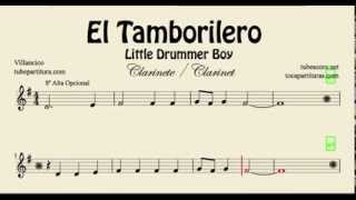 El Tamborilero Partitura de Clarinete Little Drummer Boy [upl. by Donnamarie415]