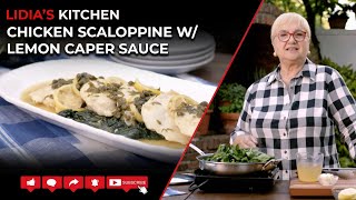 Chicken Scaloppine in Lemon Caper Sauce with Spinach [upl. by Belding916]