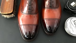 HOW TO PATINABURNISH YOUR SHOESShoe Shine Tutorial for Allen Edmonds Park Avenue [upl. by Atarman398]