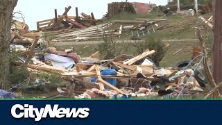 Central Alberta tornado aftermath [upl. by Aratahc]