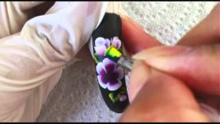 Nail art one stroke fleur simple  Allure dongles Toulouse [upl. by Xanthe]