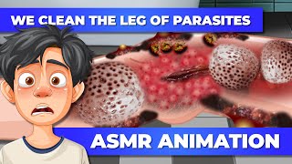 ASMR Foot Parasite Extraction Skin Healing  Animated [upl. by Froemming]