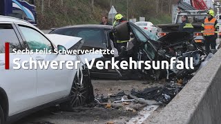 Sechs teils Schwerverletzte bei Crash auf Pyhrnautobahn in Micheldorf in Oberösterreich [upl. by Desmond38]