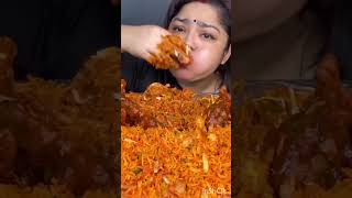 CHICKEN SCHEZWAN FRIED RICE WITH VERY SPICY SAUCECHICKEN GRAVY LOLLIPOPVIRAL CRISPY eating asmr [upl. by Colene]