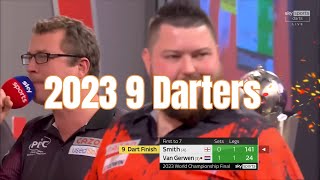 🎯 9 Dart Finish 2023  All 9 dart finishes in the year 2023  9 darters of 2023 🎯 [upl. by Thorner]