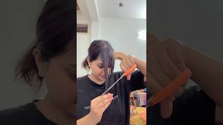 Cutting curtain bangs at home✂️ curtainbangtutorial cuttinghair haircutathome haircut hair [upl. by Sophia]