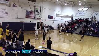 Mens Basketball Mary Baldwin vs NC Wesleyan [upl. by Candless682]