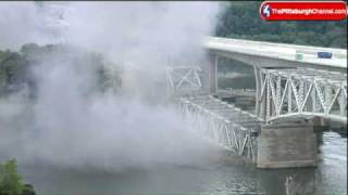 Raw Video Allegheny River Bridge Demolition [upl. by Tita]