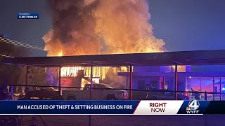 Man arrested after burning Anderson County car dealership to the ground in breakin official says [upl. by Allrud]