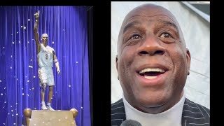 Magic Johnson on Kobe Bryant’s statue “It’s the best statue I’ve seen” [upl. by Grantley242]