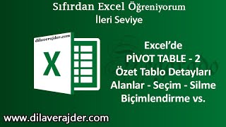 Excel Eğitim Dersleri 102  Özet Tablo Detayları AlanlarSeçimlerBiçimlendirme vs Pivot Table  2 [upl. by Fenwick]