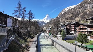 Zermatt Switzerland 4K 🇨🇭 April Spring Walk [upl. by Atiuqahs]