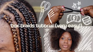 How to do Box Braids on Yourself Beginner Friendly Detailed Flat Box Braids with Small Knots [upl. by Davide323]