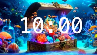 10 Minute Countdown Timer with Alarm  Calming Music  Fantasy Ocean Timer [upl. by Wenn]