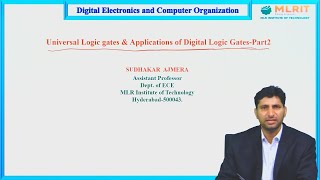 LEC08DECOUniversal Logic Gates amp Applications of Digital Logic Gates Part2 By Mr Sudhakar Ajmera [upl. by Haidebez]