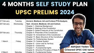 4 Month Self Study Plan for UPSC Prelims 2024 with Daily Targets [upl. by Lerraf]