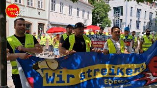 Edeka Lager in Gochsheim wird bestreikt DemoZug in Schweinfurt [upl. by Debbie]