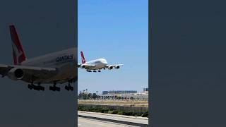 Qantas A380 landing at LAX airplanespotting [upl. by Nahtaneoj]