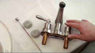 Moen Eva TwoHandle Centerset Bathroom Faucet with Drain Assembly [upl. by Salakcin]