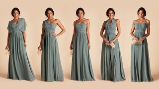 5 WAYS TO WEAR GRACE CONVERTIBLE BRIDESMAID DRESS  BIRDY GREY [upl. by Annel]