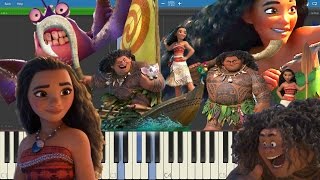 Moana Medley  Piano Tutorial  Cover  Synthesia [upl. by Eked]