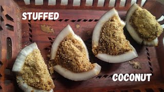 Stuffed Coconut recipe  Burnt Coconut [upl. by Yelyab496]