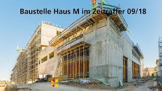 Neubau Haus M im Städtischen Klinikum Karlsruhe September 2018 im Zeitraffer [upl. by Lerual]