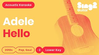 Adele  Hello Lower Key Acoustic Karaoke [upl. by Josey]