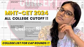 MHTCET All College of Mumbai 😍 with CAP Rounds Cutoff  College List of Mumbai  MHT CET 2024 [upl. by Edualcnaej297]