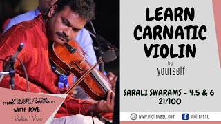 Violin Lessons 21100  4th 5th and 6th Sarali Swaras [upl. by Yotal]