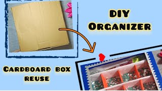 DIY cardboard box reuse idea 💡  cardboard organizer  moniparveencreative [upl. by Aryan221]