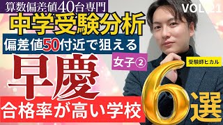 ＃22【中学受験】偏差値50付近で早慶大合格率が高い学校6選②（東京神奈川女子編四谷大塚 日能研 sapix 早稲田アカデミー 算数 中学受験 偏差値早稲田 慶應 早慶 [upl. by Gladys26]